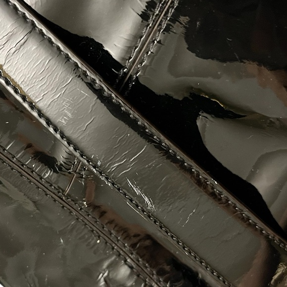 𝐂𝐨𝐥𝐞 𝐇𝐚𝐚𝐧 Dome Satchel Large Handbag Deep Blue Patent Leather - Picture 9 of 11